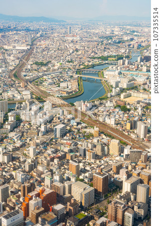 High places aerial photography Osaka city Osaka prefecture Kansai Kinki region city skyscraper tower apartment summer tourism city center Naniwa High places aerial photography Osaka city Osaka prefecture Kansai Kinki region city skyscraper tower apartment summer tourism city center Naniwa 107335514