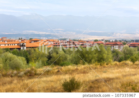 Bansko, Bulgaria summer aerial town panorama Bansko, Bulgaria summer aerial town panorama 107335967