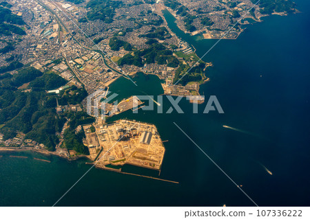 Kanagawa Kurihama aerial photography airplane sunset evening afternoon airplane flight travel tourism inbound power plant Kanagawa Kurihama aerial photography airplane sunset evening afternoon airplane flight travel tourism inbound power plant 107336222