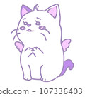 帶有翅膀的可愛白貓的插圖 107336403