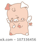一隻帶翅膀的可愛豬的插圖 107336456