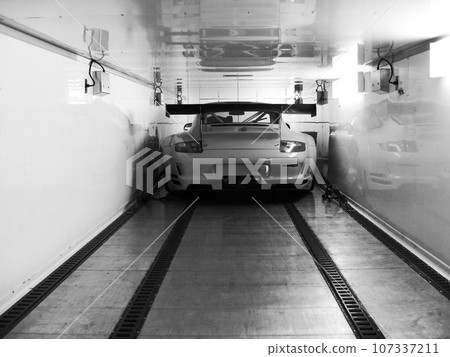 racing car being transported racing car being transported 107337211