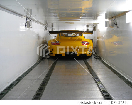 racing car being transported racing car being transported 107337213