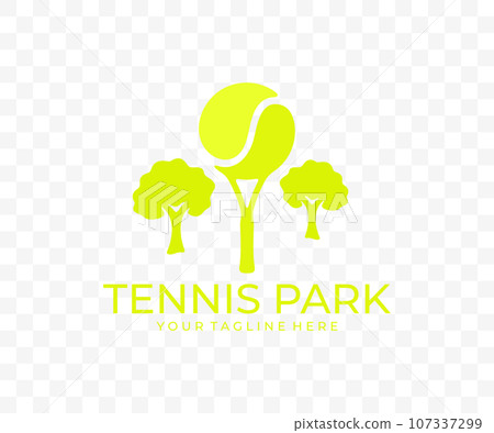 Tennis Racket And Ball In The Form Of A Tree Stock Illustration