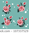 retro red rose illustration 107337529