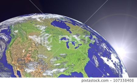 America, Canada, etc. North America Map style Clear earth Morning sun Dawn (3DCG image) Wide size America, Canada, etc. North America Map style Clear earth Morning sun Dawn (3DCG image) Wide size 107338408