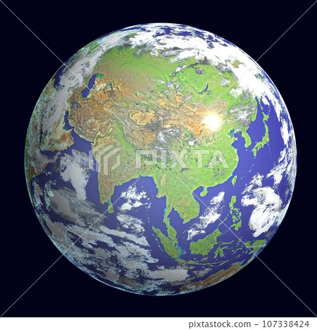 Map style of China, Russia, India, Southeast Asia, etc., clearly highlighting the clouds (3DCG image) Map style of China, Russia, India, Southeast Asia, etc., clearly highlighting the clouds (3DCG image) 107338424