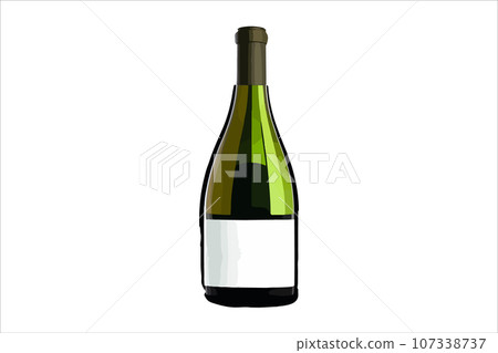 Vector wine watercolor bottle isolated on transparent background. Vector wine watercolor bottle isolated on transparent background. 107338737