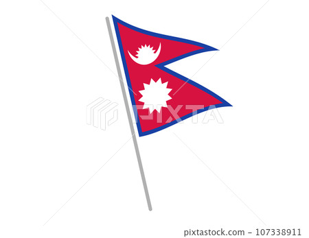 Nepal flag fluttering in the wind 107338911