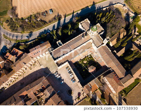 Aerial view of Monastery in Catalonia 107338930