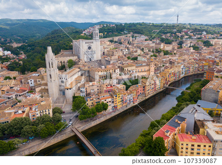 View from drone of Girona 107339087