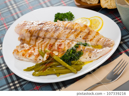Roasted sea perch fillet 107339216