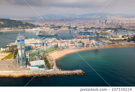 Aerial view of Barceloneta 107339224