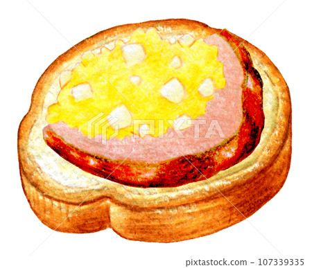 色鉛筆畫的聖誕開胃菜法國麵包開胃菜 色鉛筆畫的聖誕開胃菜法國麵包開胃菜 107339335