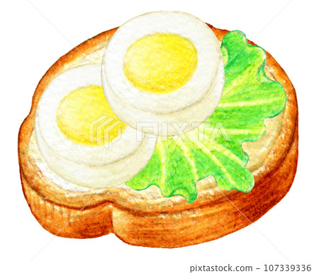 色鉛筆畫的聖誕開胃菜法國麵包開胃菜 色鉛筆畫的聖誕開胃菜法國麵包開胃菜 107339336