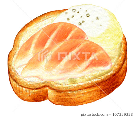 色鉛筆畫的聖誕開胃菜法國麵包開胃菜 107339338