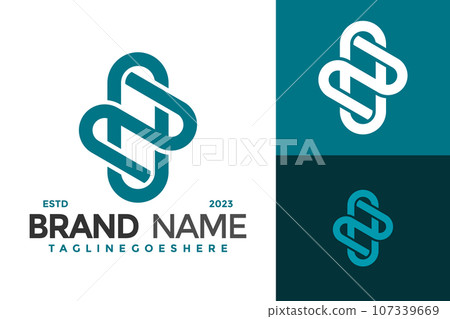 Letter S and N Monogram Logo design vector symbol icon illustration 107339669