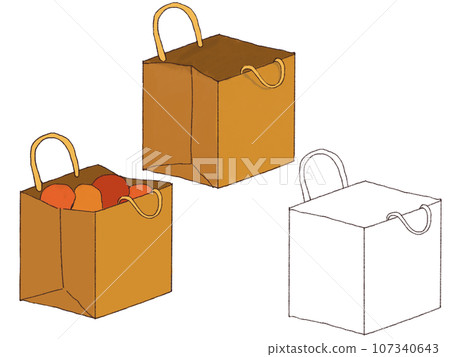 Paper bag illustration material Paper bag illustration material 107340643