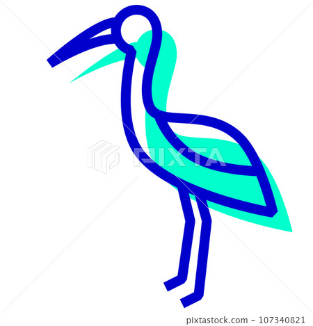 代表鳥、鶴的雙色風格圖標 107340821