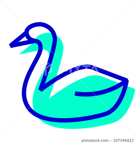 代表鳥、天鵝的雙色風格圖標 107340822