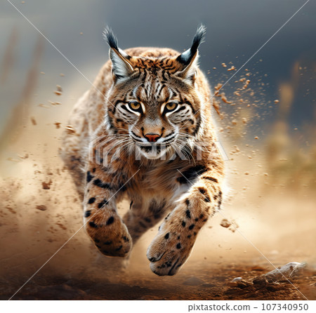 Image of a lynx bobcat. Wildlife Animals. Illustration, Generative AI. 107340950