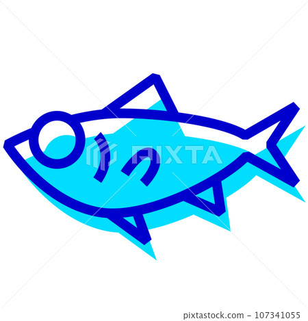 Two-color style icon representing fish, golden bream Two-color style icon representing fish, golden bream 107341055