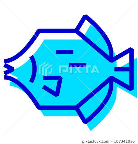 Two color style icon representing fish, filefish Two color style icon representing fish, filefish 107341056