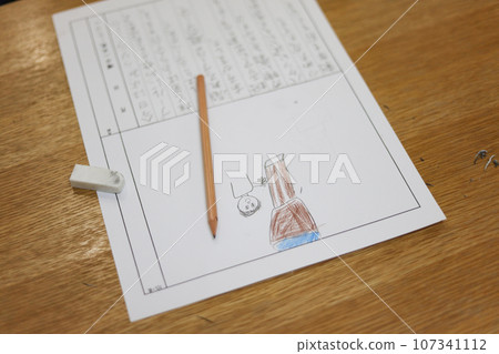 Picture diary in the middle of writing 107341112