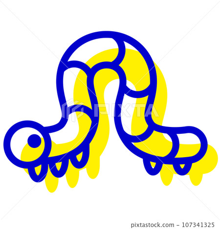 代表昆蟲、毛毛蟲的雙色風格圖標 代表昆蟲、毛毛蟲的雙色風格圖標 107341325