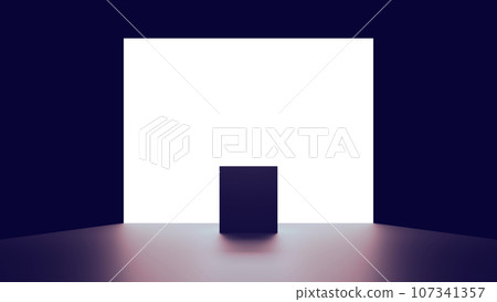 A black box in front of a wall of light 107341357