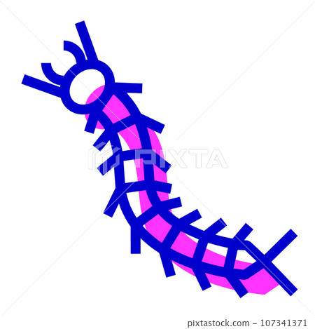 Two color style icon representing pest, centipede 107341371