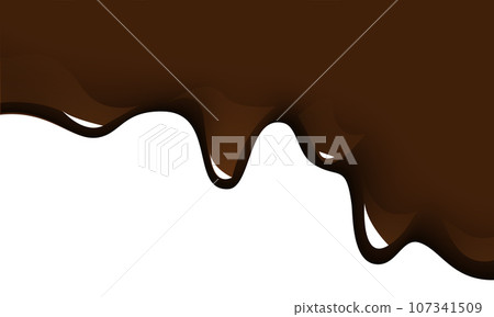Chocolate liquid on white design for candy food background vector Chocolate liquid on white design for candy food background vector 107341509
