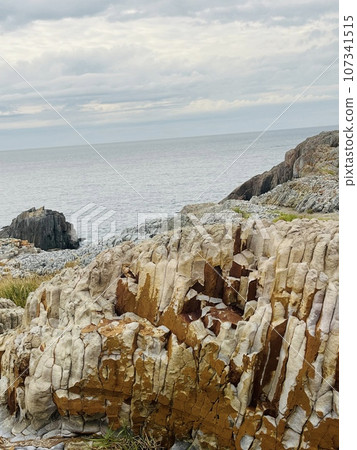 Columnar joints at Izumo Hinomisaki Lighthouse, Izumo City, Shimane Prefecture 107341515