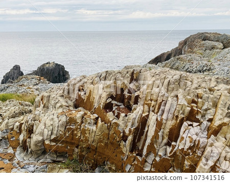 Columnar joints at Izumo Hinomisaki Lighthouse in Izumo City, Shimane Prefecture 107341516