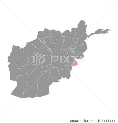 Khost province map, administrative division of Afghanistan. Khost province map, administrative division of Afghanistan. 107341544