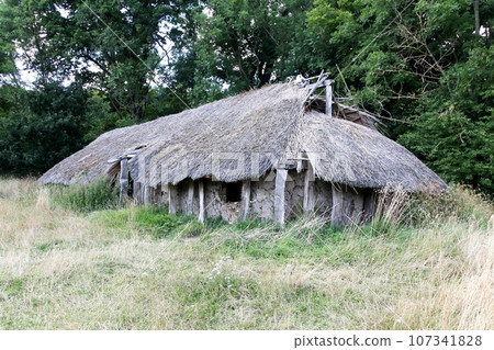 Iron age house in Moesgaard, Denmark Iron age house in Moesgaard, Denmark 107341828