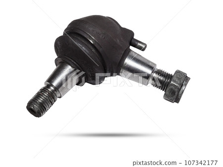 Ball joint on the arm of the car, part of the front suspension of the vehicle for repair and replacement in a vehicle repair shop. Spare parts catalog. 107342177