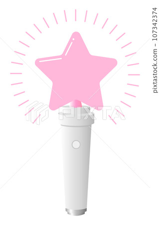Illustration material of pink star-shaped penlight 107342374
