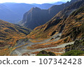 Northern Alps U-shaped valley seen from Tengu no Col at the eastern foot of Mt.Yarigatake 107342428