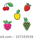 Set of minimal fruits icon for graphic and web design collection. Modern outline on white background 107343038