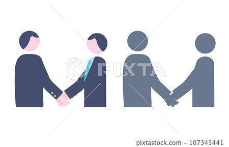 Illustration material of business person shaking hands 107343441
