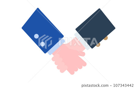 Illustration of businessmen shaking hands, vector material 107343442