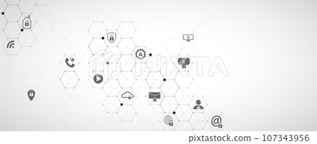 internet digital security technology concept for business background. Lock on circuit board internet digital security technology concept for business background. Lock on circuit board 107343956