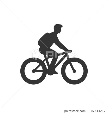 Man riding a bicycle icon Man riding a bicycle icon 107344217
