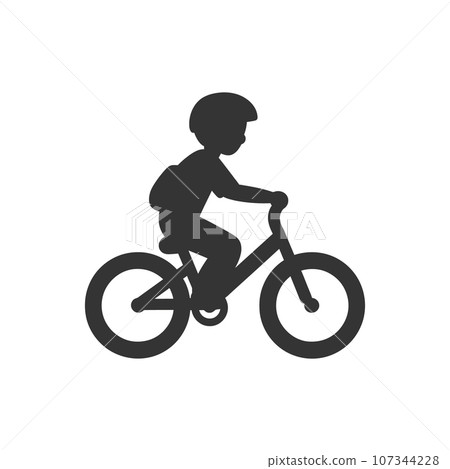 A young boy cycling icon A young boy cycling icon 107344228