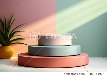 Round podium for product presentation 107344975