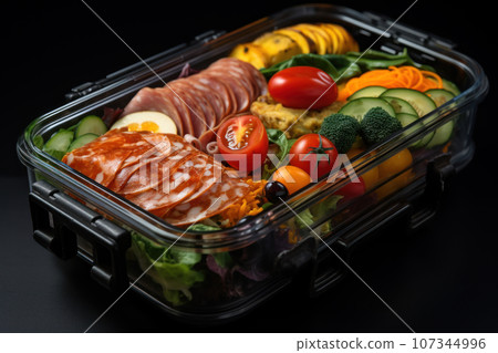 Open lunchbox closeup Open lunchbox closeup 107344996