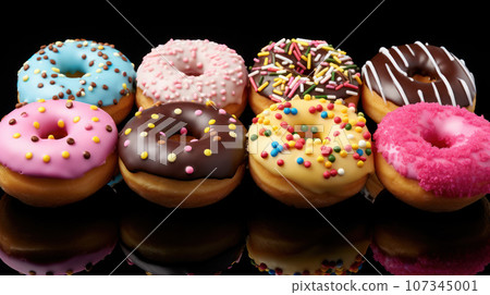 Multi-colored donuts 107345001