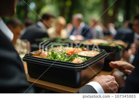 Office workers have lunch in the park Office workers have lunch in the park 107345003