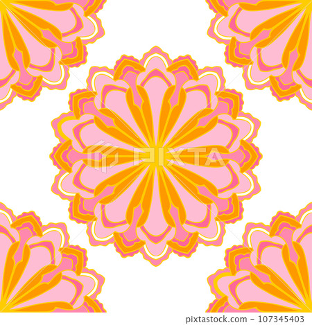 Seamless pattern with herbal hand drawn elements. Floral mandala background for textile, web, textures, prints, stationery, scrapbook Seamless pattern with herbal hand drawn elements. Floral mandala background for textile, web, textures, prints, stationery, scrapbook 107345403